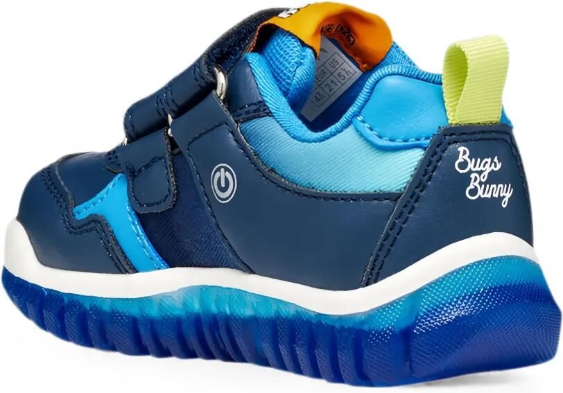 Geox Kids Lightyloo Bugs Bunny sneakers met klittenband Blauw - Foto 3