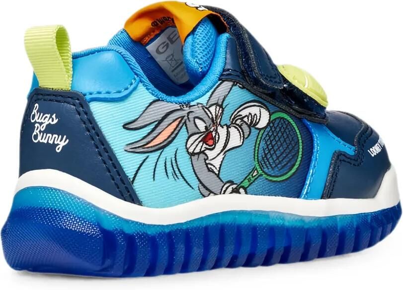 Geox Kids Lightyloo Bugs Bunny sneakers met klittenband Blauw - Foto 2