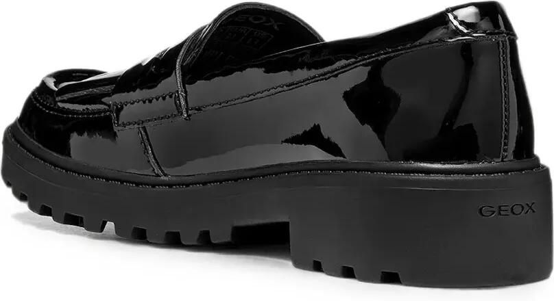 Geox Kids Loafers met franje en gelakte afwerking Zwart - Foto 4