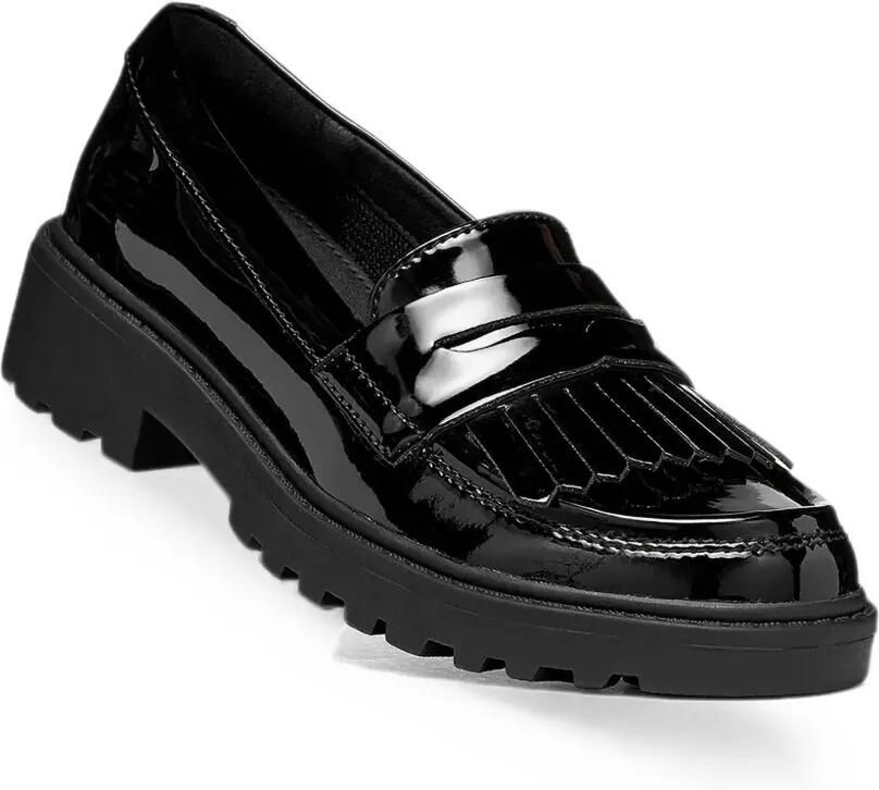 Geox Kids Loafers met franje en gelakte afwerking Zwart - Foto 2