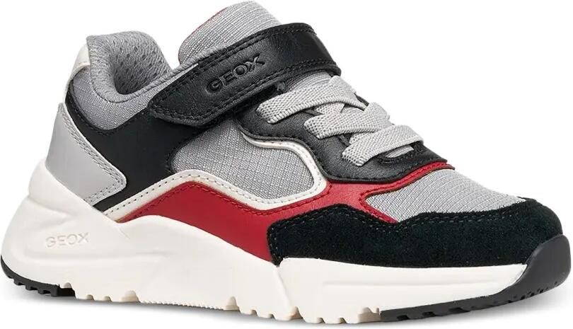 Geox Kids Loftus sneakers met colourblocking en vlakken Grijs - Foto 3