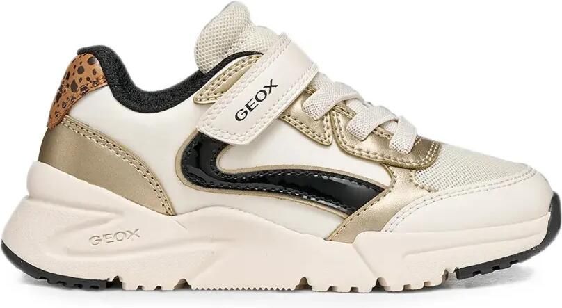 Geox Kids Loftus sneakers met klittenband en dierenprint Beige - Foto 4