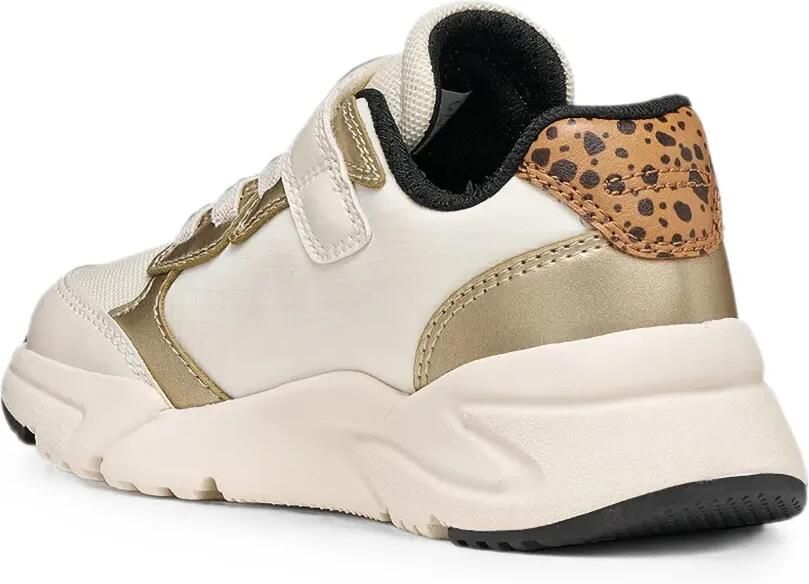 Geox Kids Loftus sneakers met klittenband en dierenprint Beige - Foto 3