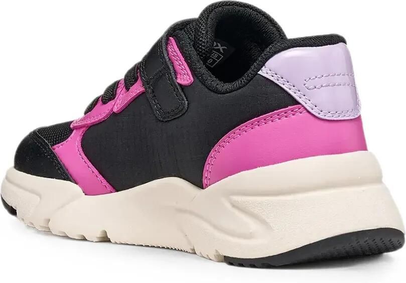 Geox Kids Loftus sneakers met klittenband en glitters vlakken Zwart - Foto 3