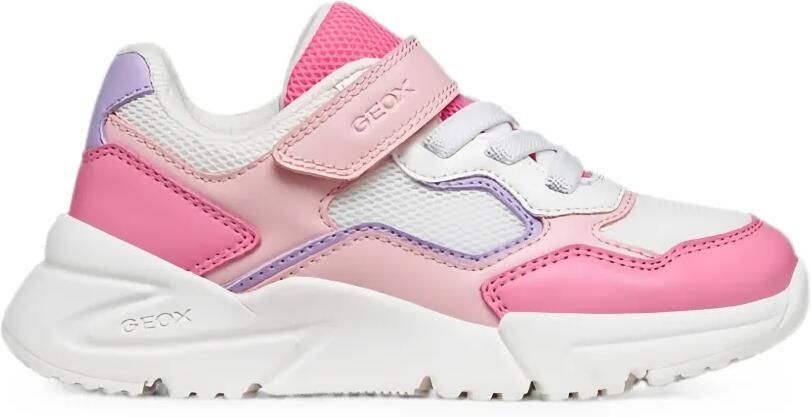 Geox Kids Loftus sneakers met mesh vlak en klittenband Roze - Foto 5
