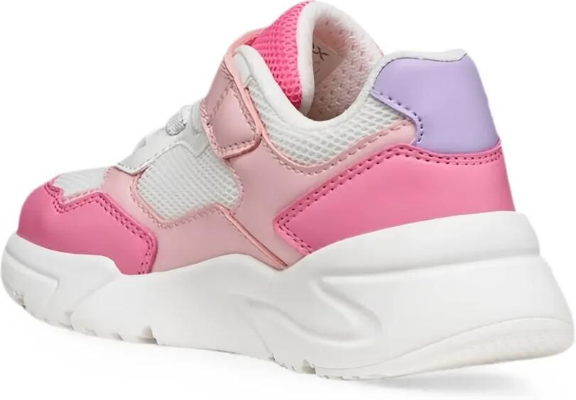 Geox Kids Loftus sneakers met mesh vlak en klittenband Roze - Foto 2