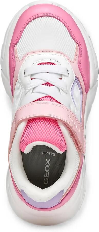 Geox Kids Loftus sneakers met mesh vlak en klittenband Roze - Foto 4