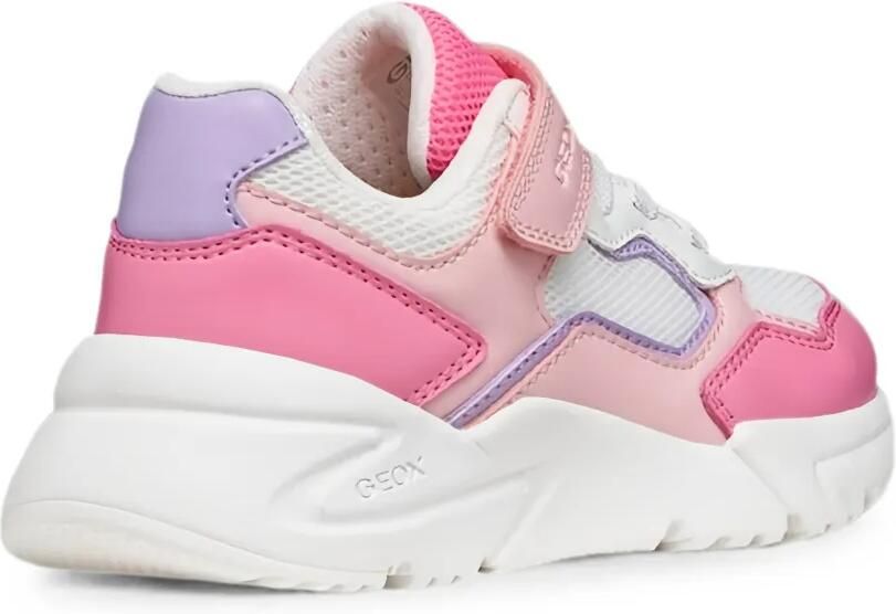 Geox Kids Loftus sneakers met mesh vlak en klittenband Roze - Foto 3