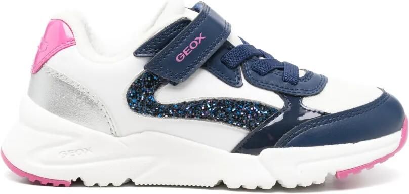 Geox Kids Loftus sneakers met vlak met glitters Wit - Foto 3