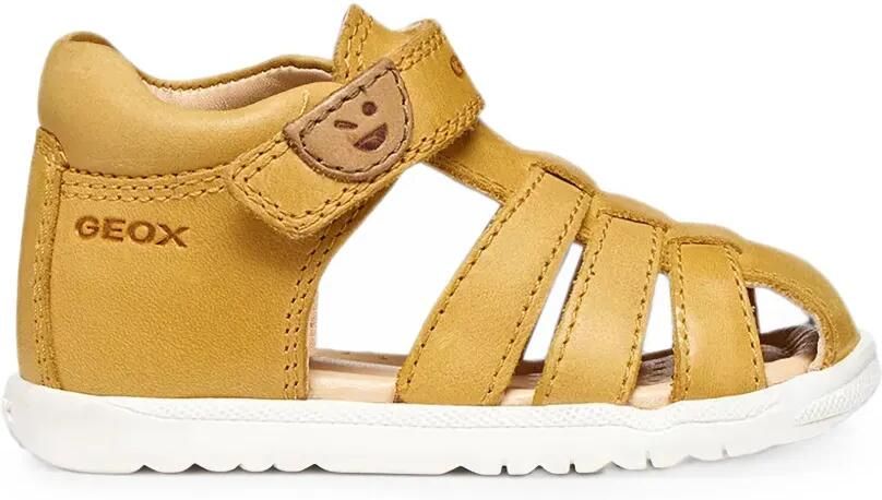 Geox Kids Macchia gekooide sandalen met klittenband Geel