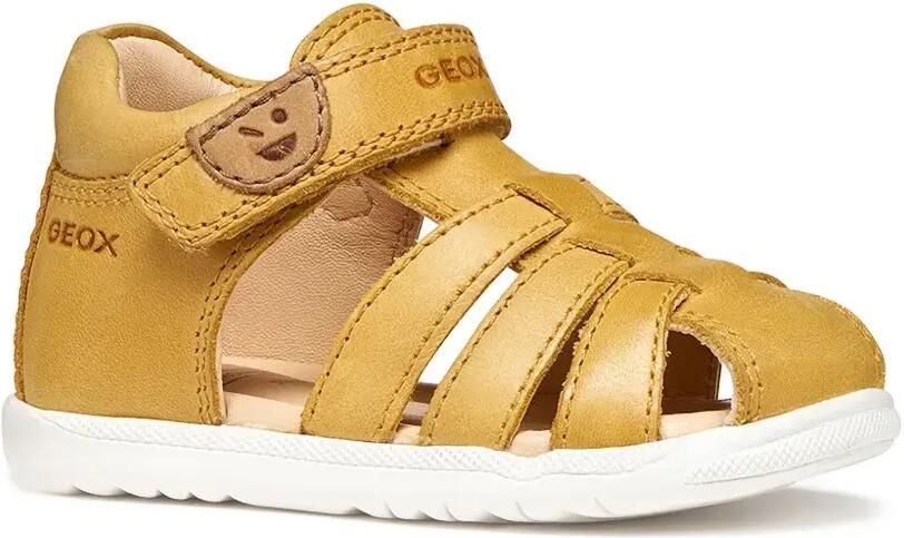 Geox Kids Macchia gekooide sandalen met klittenband Geel - Foto 5