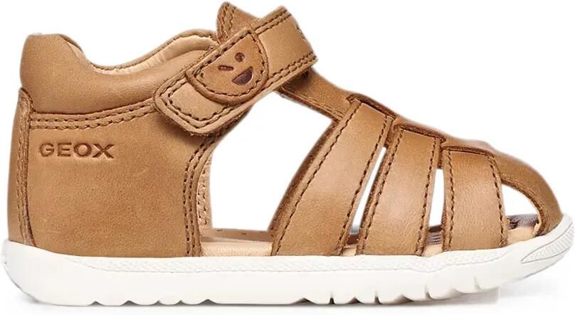 Geox Kids Macchia leren sandalen met klittenband Bruin