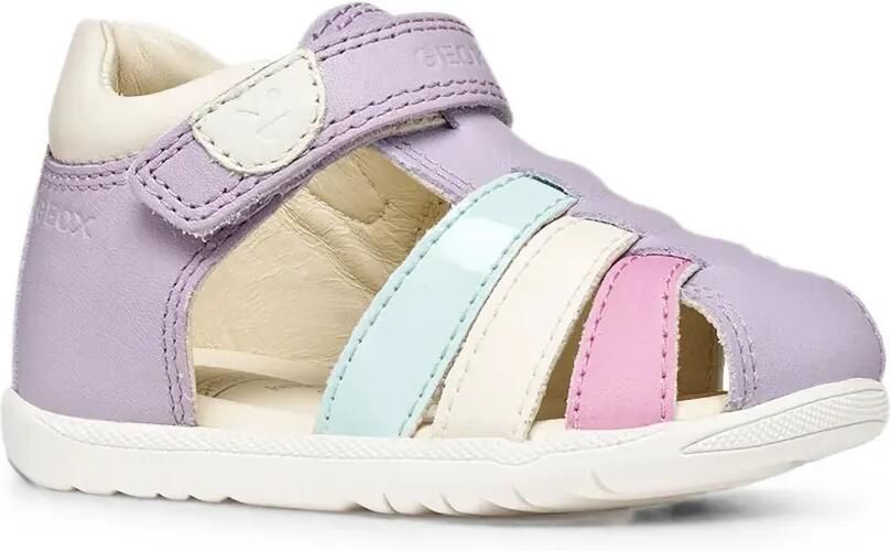 Geox Kids Macchia leren sandalen met klittenband Paars