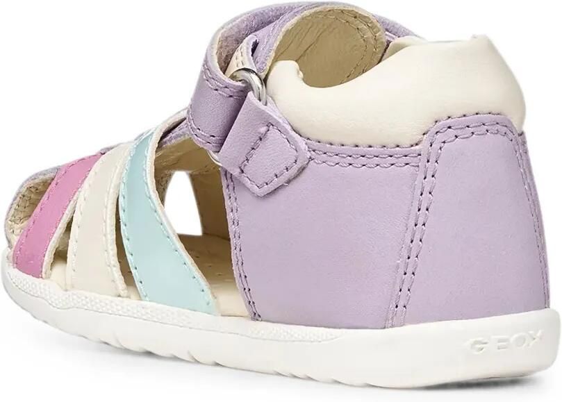 Geox Kids Macchia leren sandalen met klittenband Paars - Foto 3