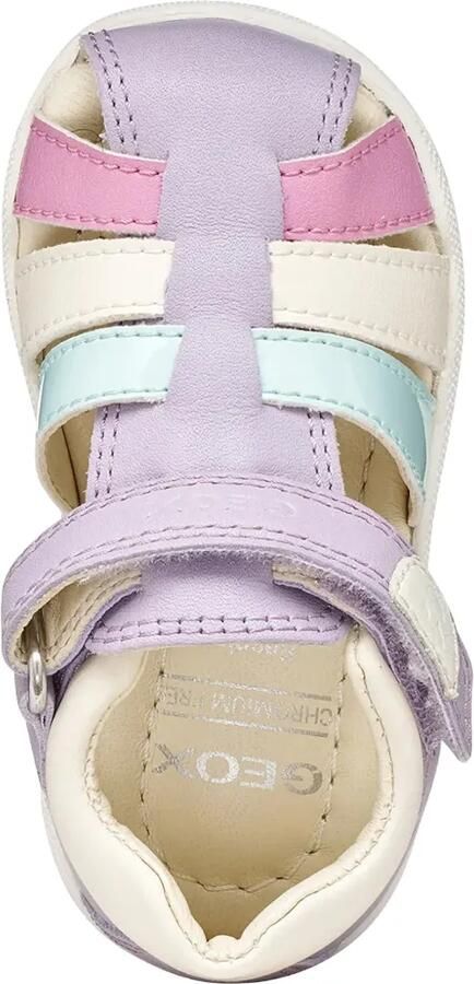 Geox Kids Macchia leren sandalen met klittenband Paars - Foto 4