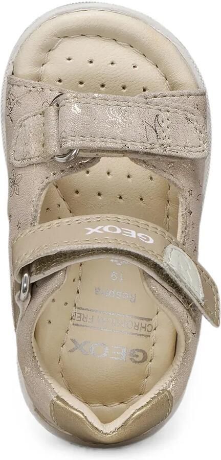 Geox Kids Macchia metallic sandalen met bloe print Beige - Foto 5