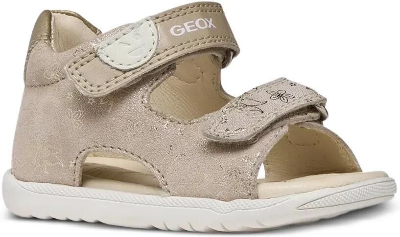 Geox Kids Macchia metallic sandalen met bloe print Beige - Foto 4