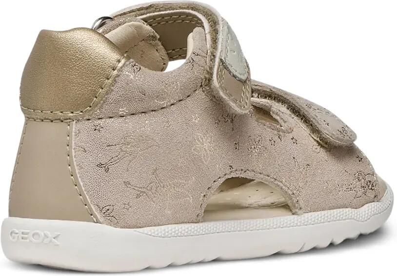 Geox Kids Macchia metallic sandalen met bloe print Beige - Foto 3