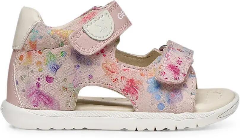 Geox Kids Macchia sandalen met klittenband en bloe print Roze - Foto 5