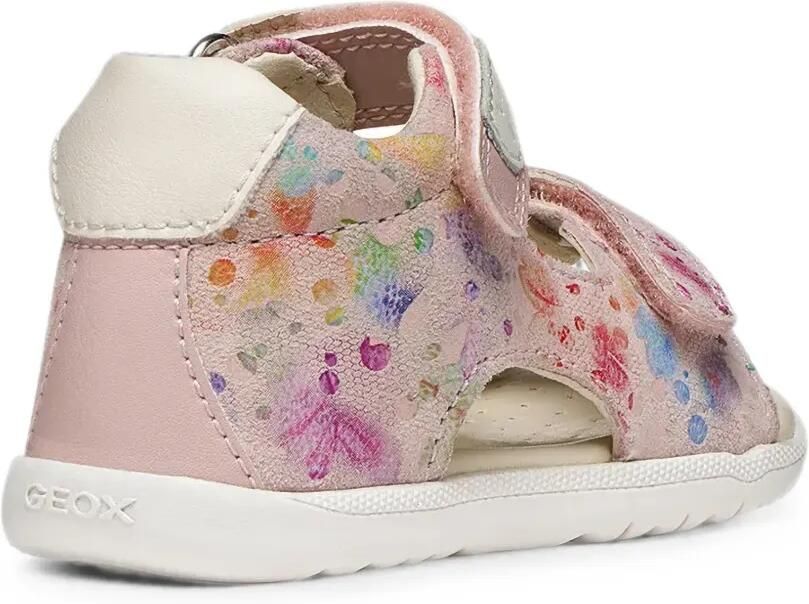 Geox Kids Macchia sandalen met klittenband en bloe print Roze - Foto 2