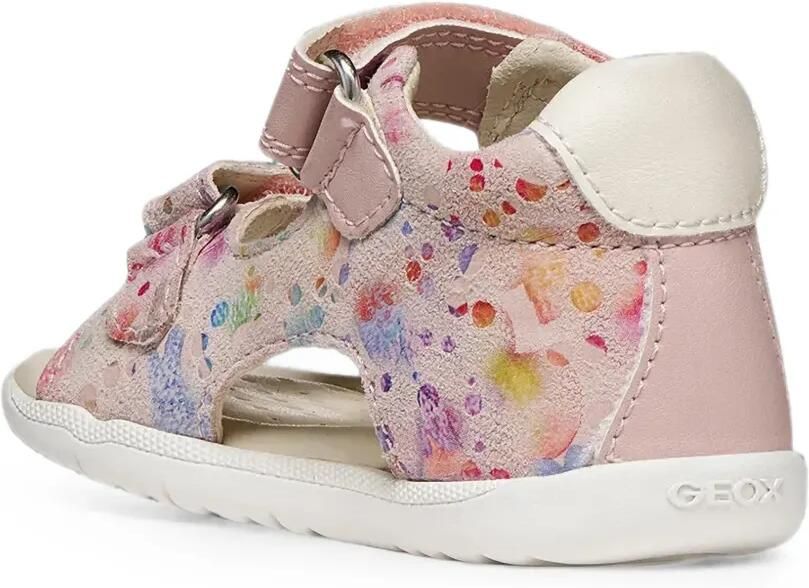 Geox Kids Macchia sandalen met klittenband en bloe print Roze - Foto 3