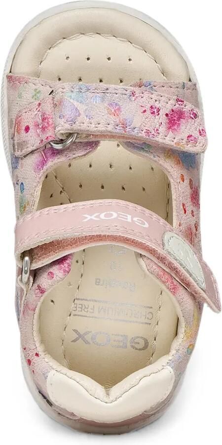 Geox Kids Macchia sandalen met klittenband en bloe print Roze - Foto 4