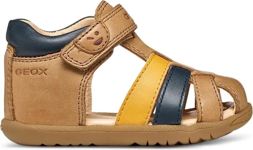 Geox Kids Macchia sandalen met klittenband en gesloten neus Beige - Foto 4