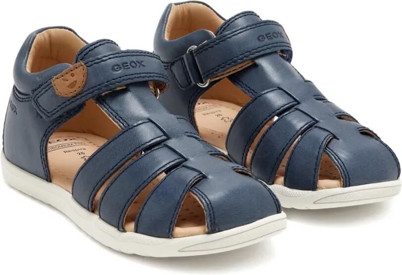 Geox Kids Macchia sandalen met klittenband en gesloten neus Blauw