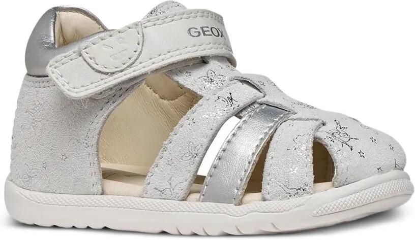 Geox Kids Macchia sandalen met klittenband en glitters-effect Zilver