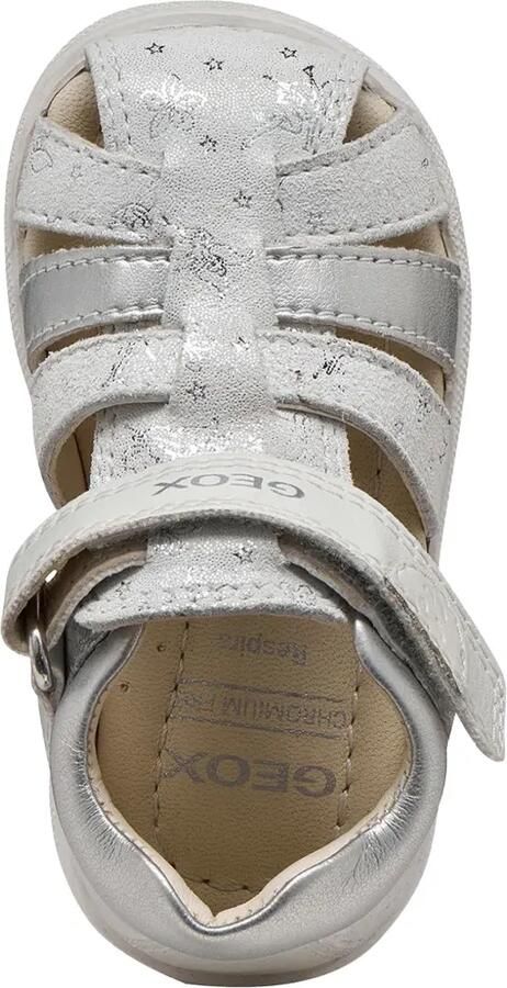 Geox Kids Macchia sandalen met klittenband en glitters-effect Zilver - Foto 4