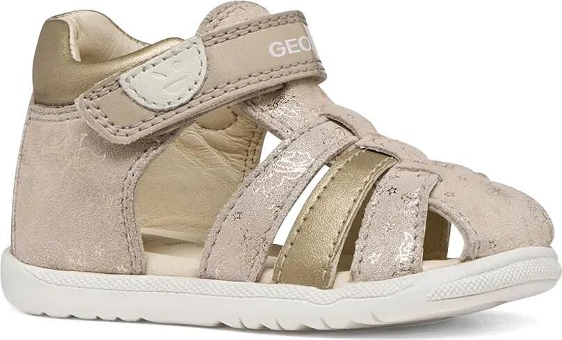Geox Kids Macchia sandalen met klittenband en vlinderprint Beige