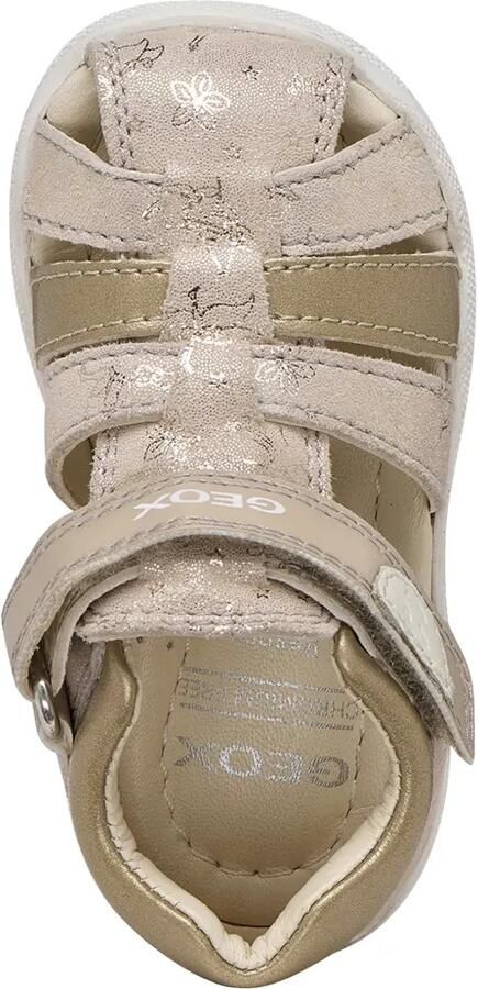 Geox Kids Macchia sandalen met klittenband en vlinderprint Beige - Foto 4