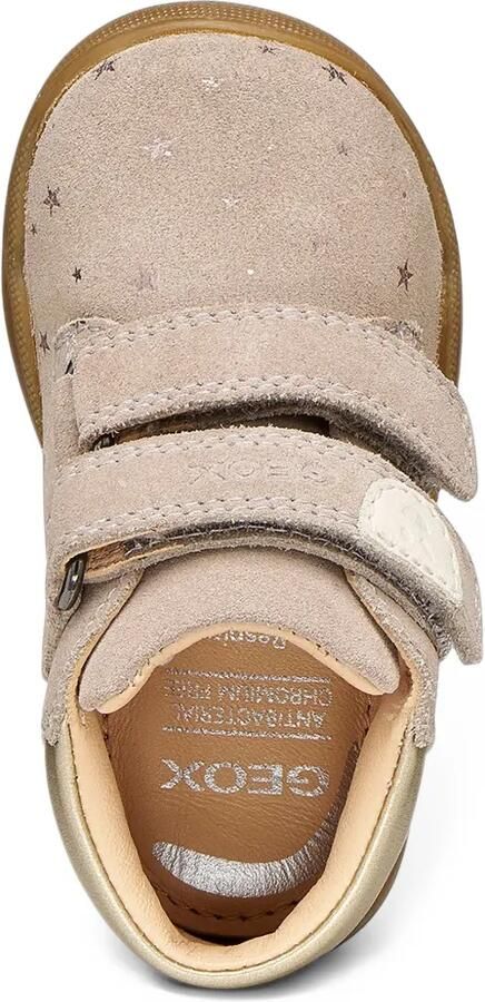 Geox Kids Macchia sneakers met klittenband en ster-print Beige - Foto 4