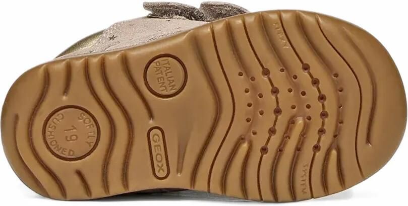 Geox Kids Macchia sneakers met klittenband en ster-print Beige - Foto 5
