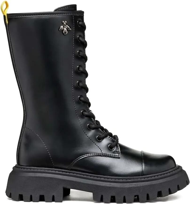 Geox Kids Maquinnens veterlaarzen met plateauzool Zwart