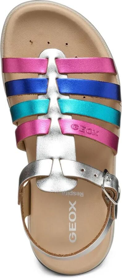 Geox Kids metallic cage sandals Zilver - Foto 4