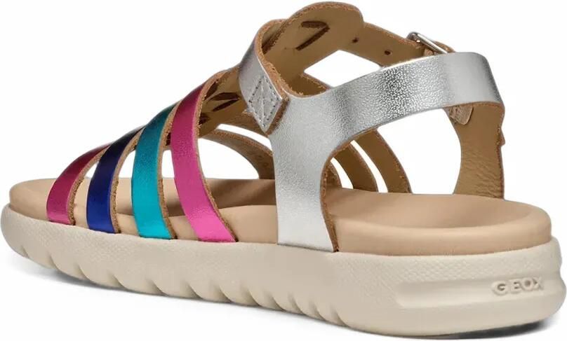 Geox Kids metallic cage sandals Zilver - Foto 3