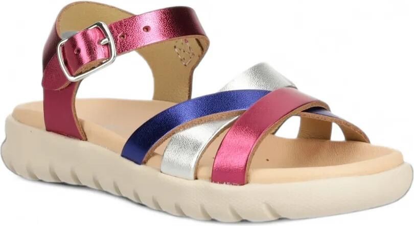 Geox Kids metallic crossover-strap sandals Roze