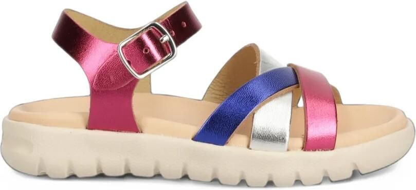 Geox Kids metallic crossover-strap sandals Roze - Foto 4