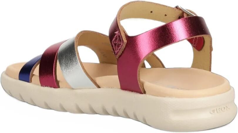 Geox Kids metallic crossover-strap sandals Roze - Foto 3