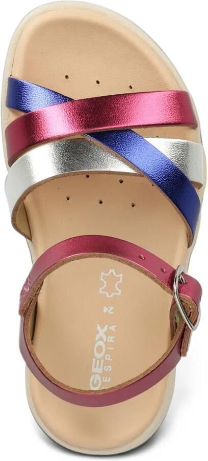 Geox Kids metallic crossover-strap sandals Roze - Foto 2