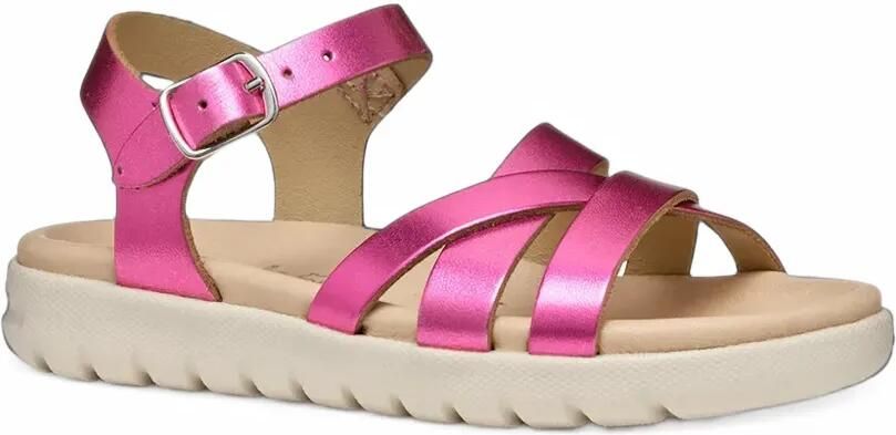 Geox Kids metallic crossover-strap sandals Roze