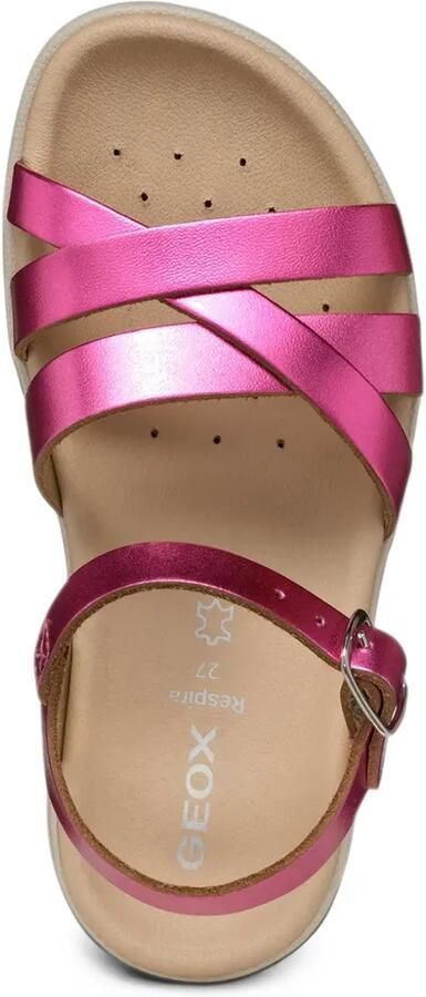 Geox Kids metallic crossover-strap sandals Roze - Foto 4