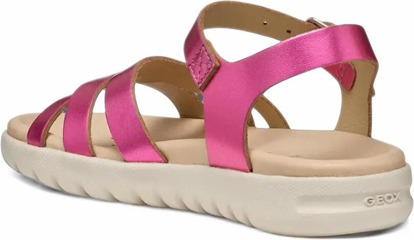 Geox Kids metallic crossover-strap sandals Roze - Foto 3