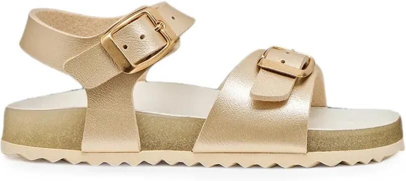 Geox Kids Metallic sandalen met gespsluiting Goud