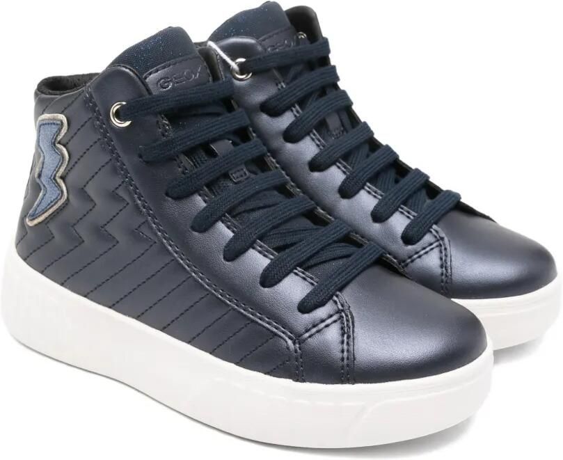 Geox Kids Mikiroshi sneakers met zigzagpatroon Blauw
