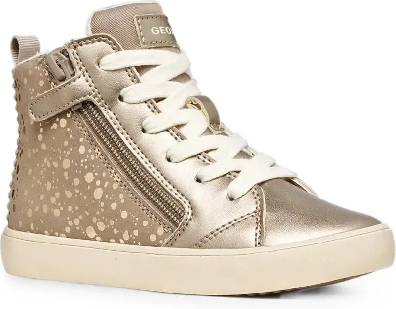 Geox Kids Miroless metallic sneakers met stippen Goud
