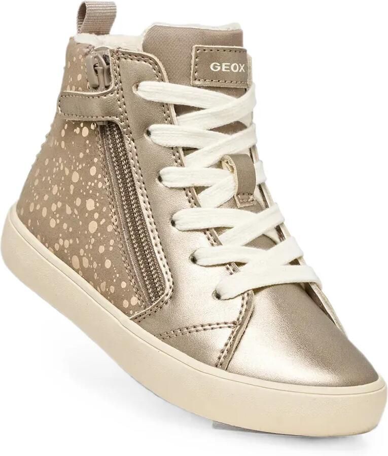 Geox Kids Miroless metallic sneakers met stippen Goud - Foto 2