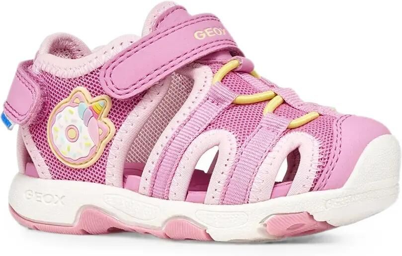 Geox Kids Multy mesh sandalen met klittenband Roze