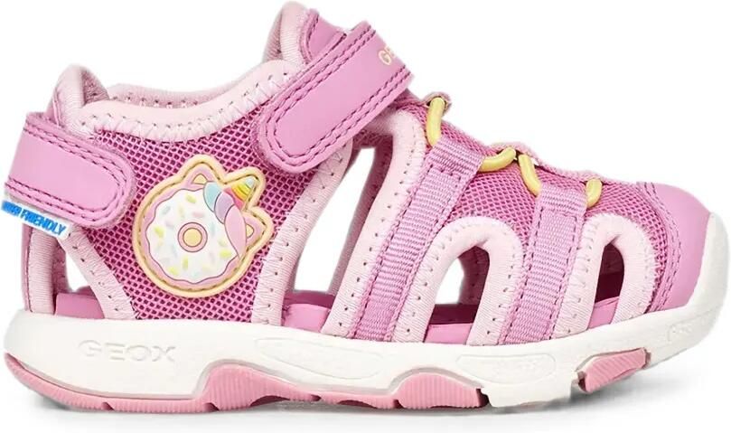 Geox Kids Multy mesh sandalen met klittenband Roze - Foto 4